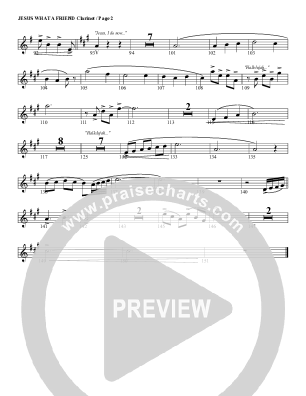 Jesus What A Friend of Sinners Clarinet (G3 Worship)