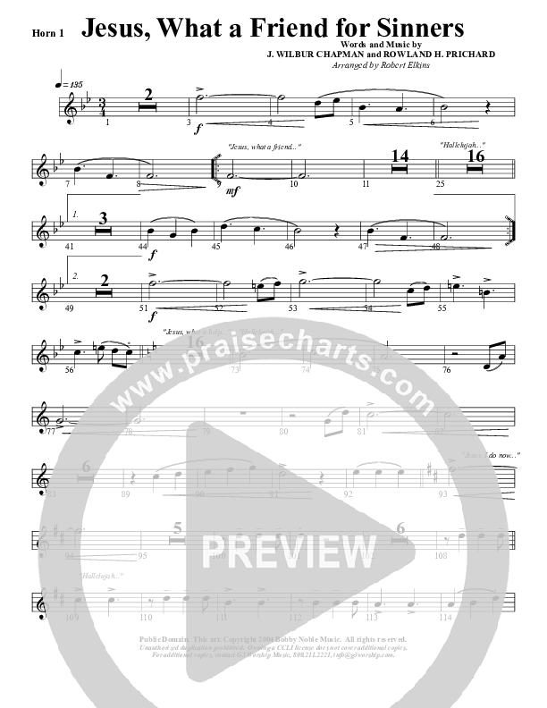 Jesus What A Friend of Sinners French Horn 1 (G3 Worship)