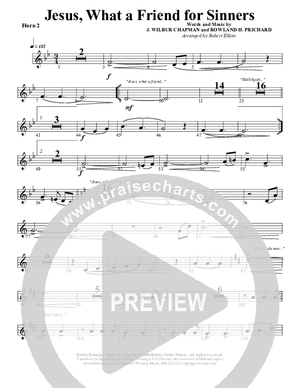 Jesus What A Friend of Sinners French Horn 2 (G3 Worship)