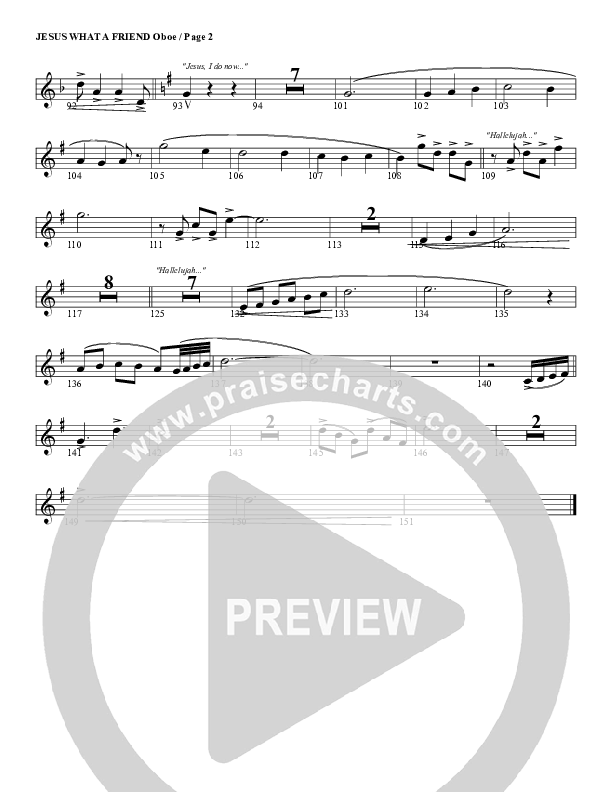 Jesus What A Friend of Sinners Oboe (G3 Worship)