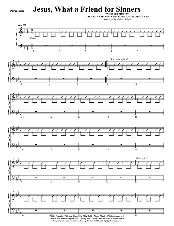 Jesus What A Friend of Sinners Percussion (G3 Worship)