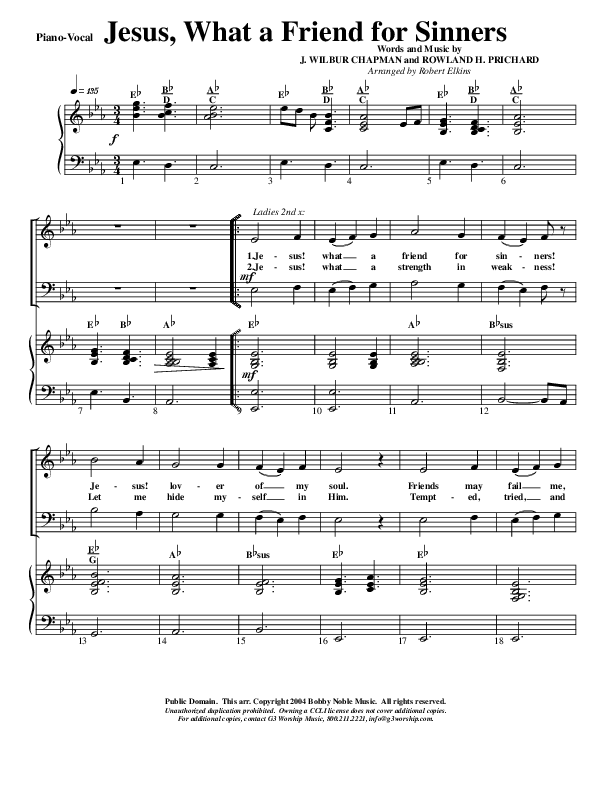Jesus What A Friend of Sinners Piano/Vocal (G3 Worship)