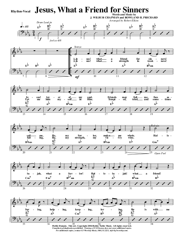 Jesus What A Friend of Sinners Rhythm/Vocal (G3 Worship)
