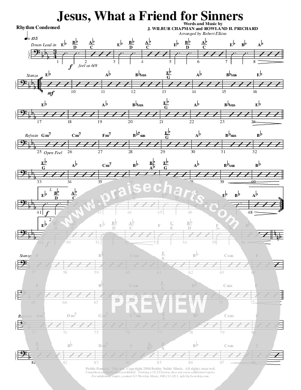 Jesus What A Friend of Sinners Rhythm Chart (G3 Worship)
