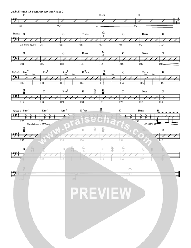 Jesus What A Friend of Sinners Rhythm Chart (G3 Worship)