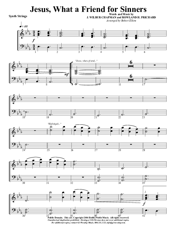 Jesus What A Friend of Sinners Synth Strings (G3 Worship)