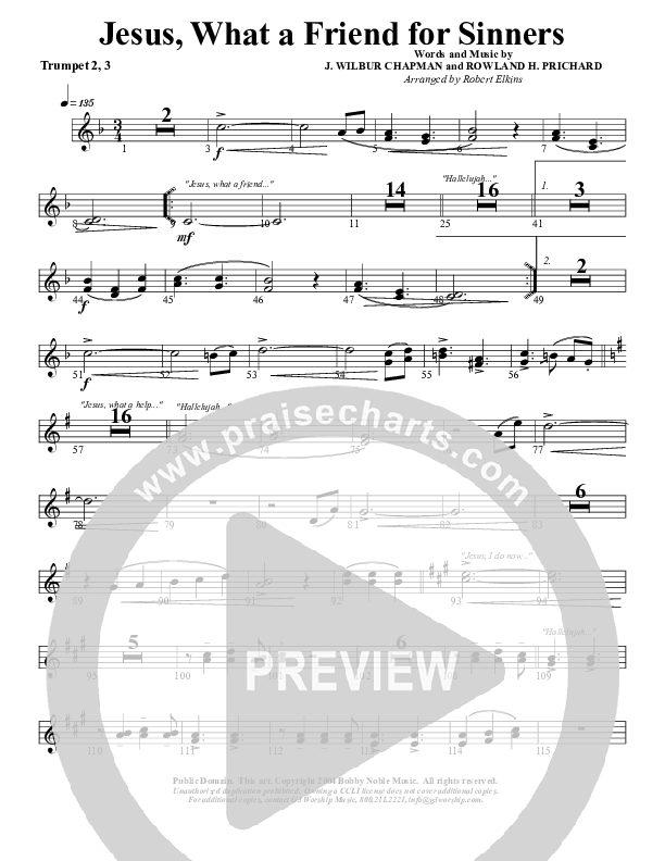 Jesus What A Friend of Sinners Trumpet 2/3 (G3 Worship)
