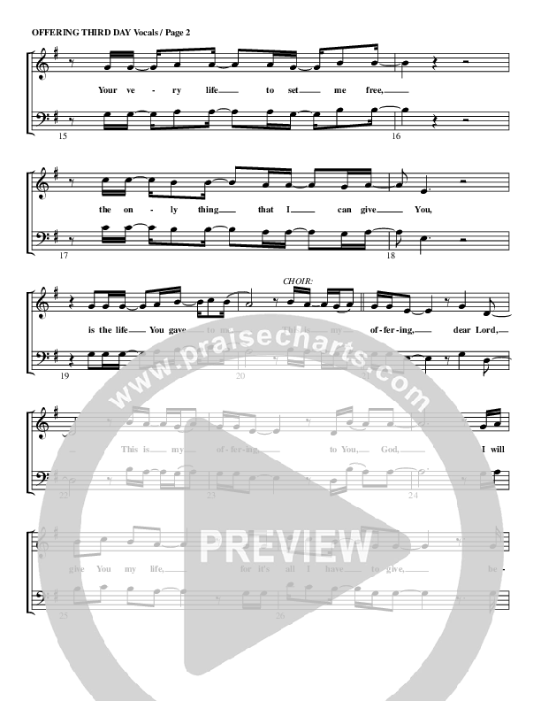 Offering Choir Sheet (G3 Worship)