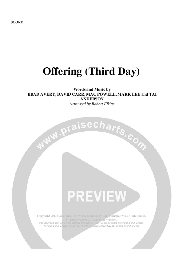 Offering Cover Sheet (G3 Worship)