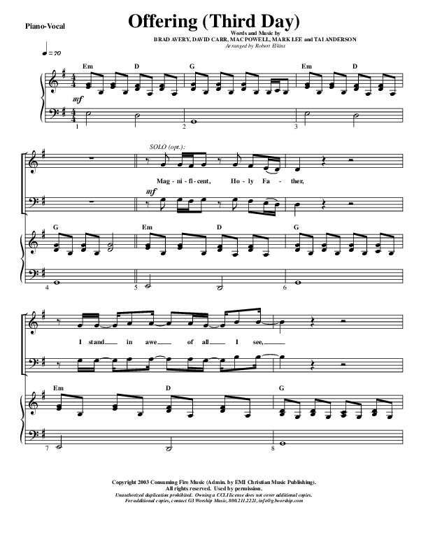 Offering Lead & Piano (G3 Worship)