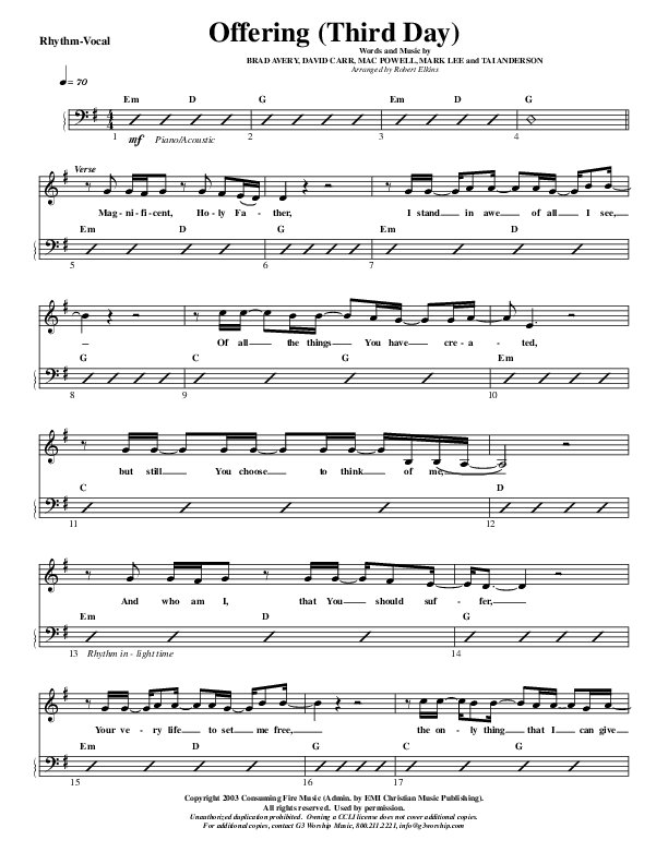 Offering Rhythm/Vocal (G3 Worship)