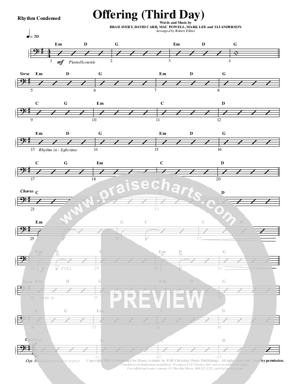 Offering Rhythm Chart (G3 Worship)