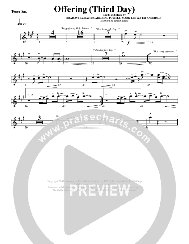 Offering Tenor Sax 2 (G3 Worship)