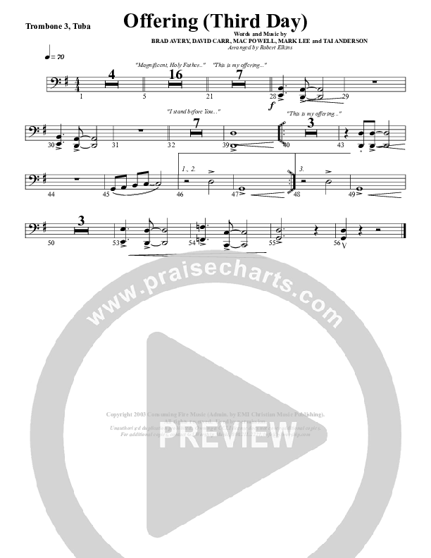Offering Trombone 3/Tuba (G3 Worship)