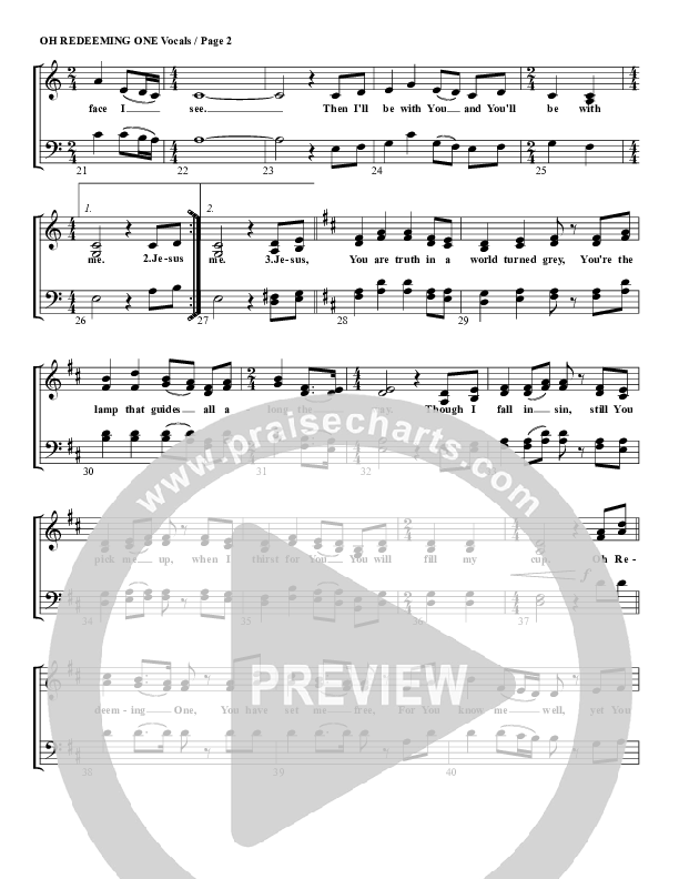 Oh Redeeming One Choir Sheet (G3 Worship)