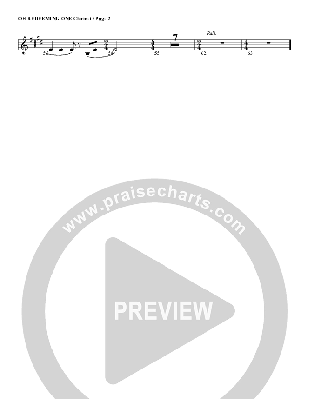 Oh Redeeming One Clarinet (G3 Worship)