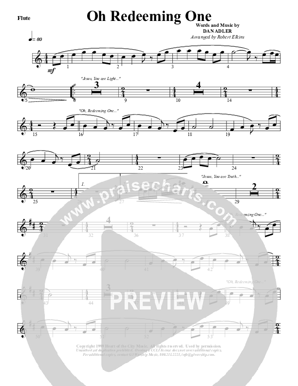 Oh Redeeming One Flute (G3 Worship)