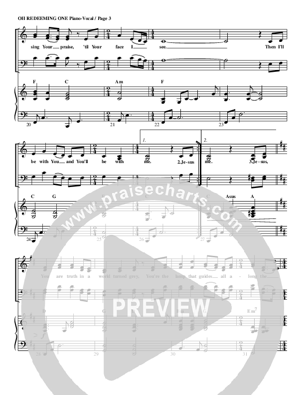 Oh Redeeming One Lead & Piano (G3 Worship)