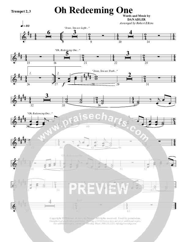 Oh Redeeming One Trumpet 2/3 (G3 Worship)