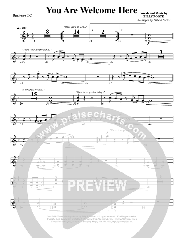 You Are Welcome Here Baritone TC (G3 Worship)