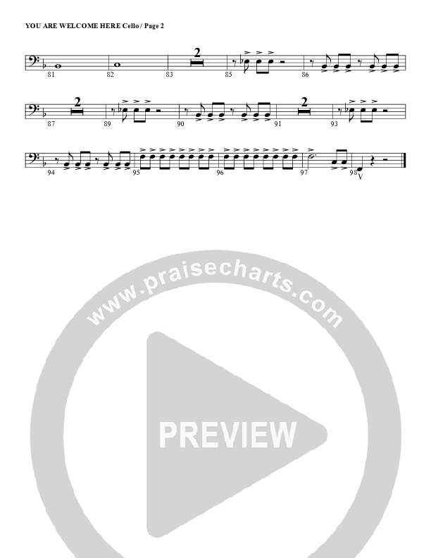 You Are Welcome Here Cello (G3 Worship)