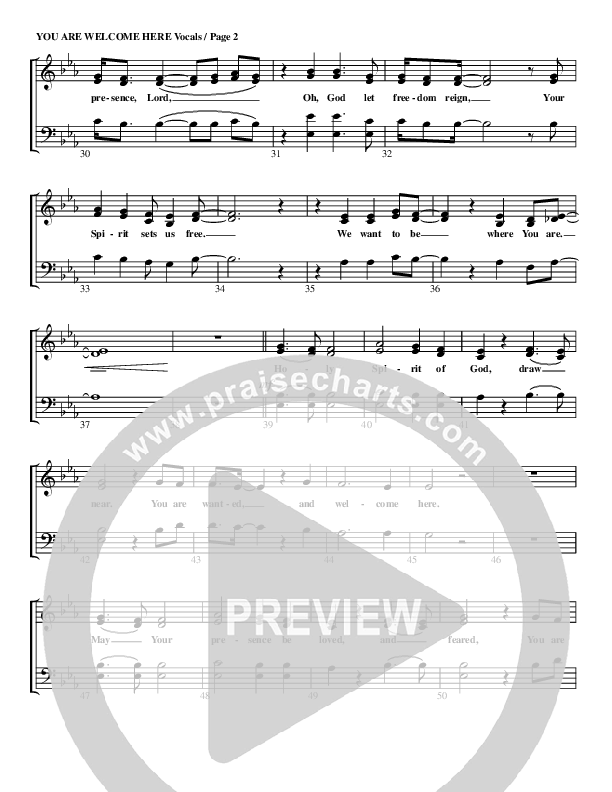 You Are Welcome Here Choir Sheet (G3 Worship)