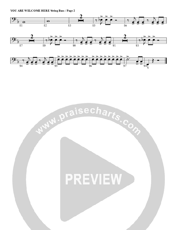 You Are Welcome Here Double Bass (G3 Worship)