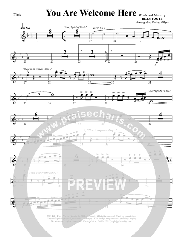 You Are Welcome Here Flute (G3 Worship)