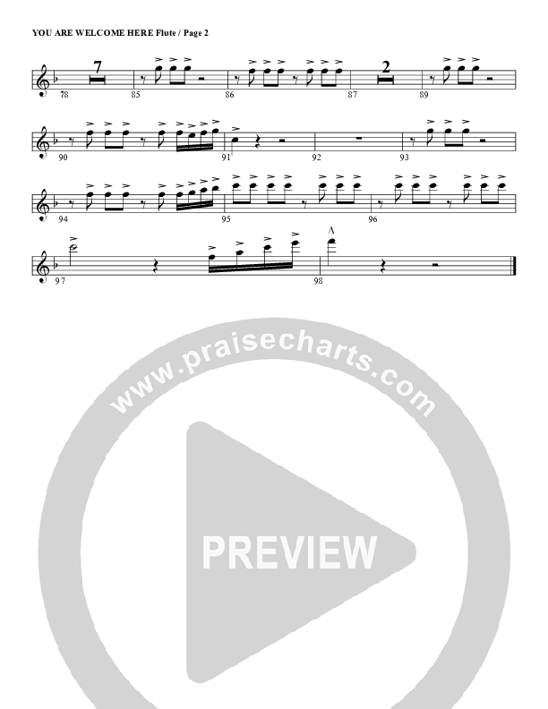 You Are Welcome Here Flute (G3 Worship)