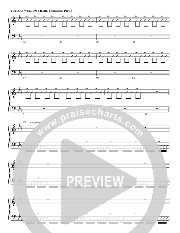 You Are Welcome Here Percussion (G3 Worship)