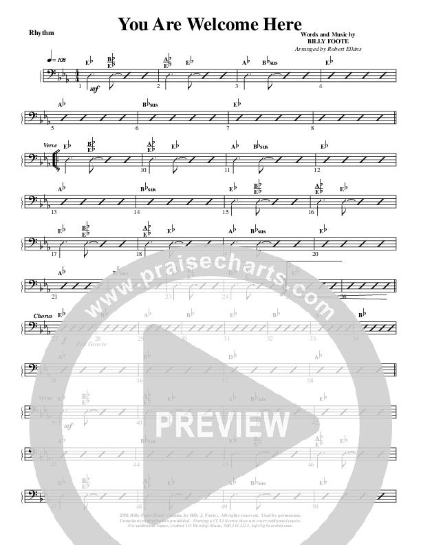 You Are Welcome Here Rhythm Chart (G3 Worship)