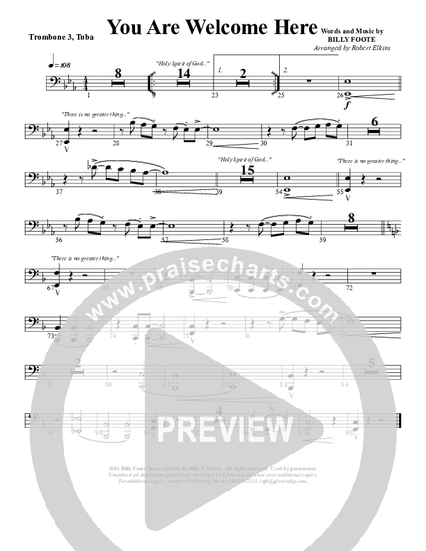 You Are Welcome Here Trombone 3/Tuba (G3 Worship)