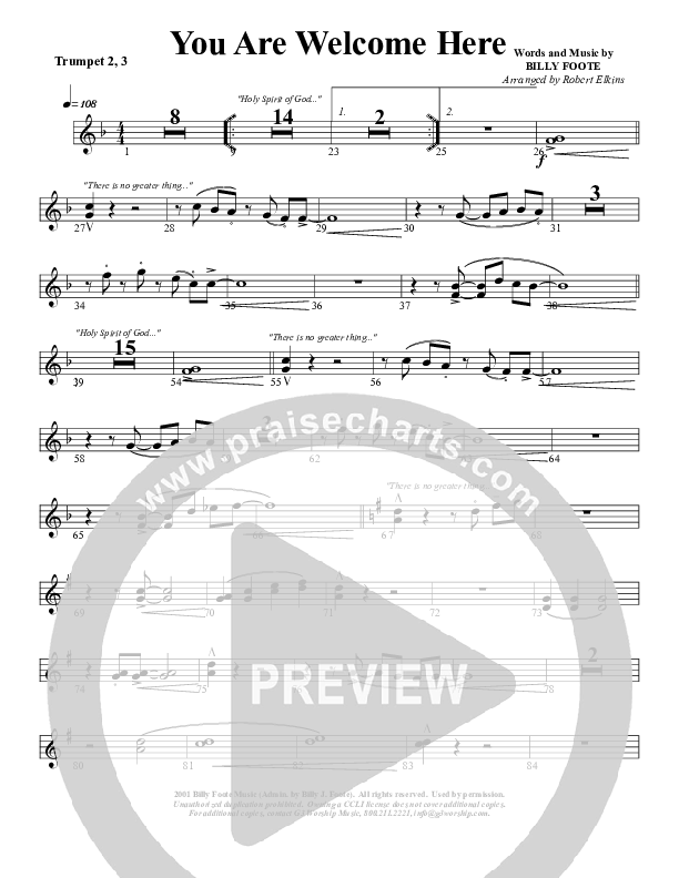 You Are Welcome Here Trumpet 2/3 (G3 Worship)