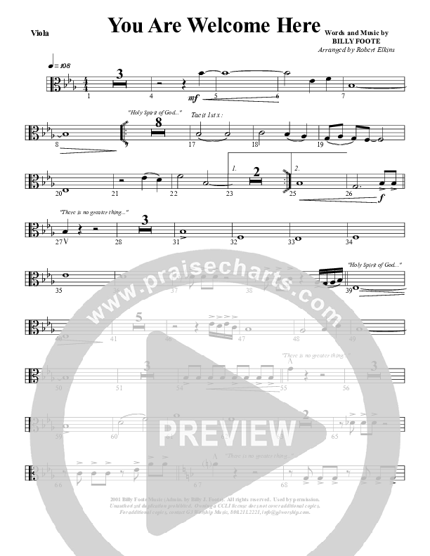 You Are Welcome Here Viola (G3 Worship)