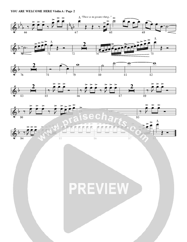 You Are Welcome Here Violin 1 (G3 Worship)