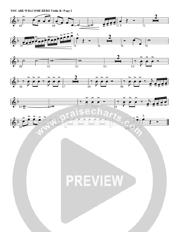 You Are Welcome Here Violin 2 (G3 Worship)