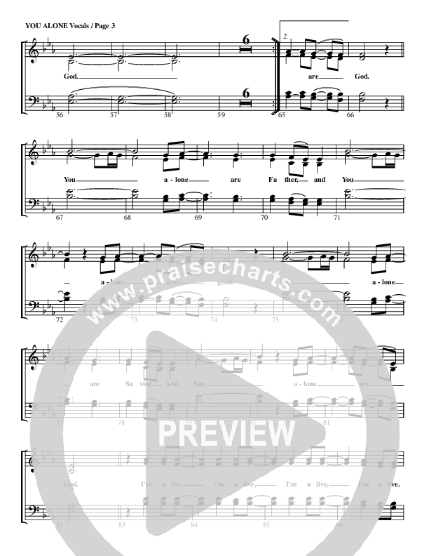 You Alone Choir Sheet (G3 Worship)