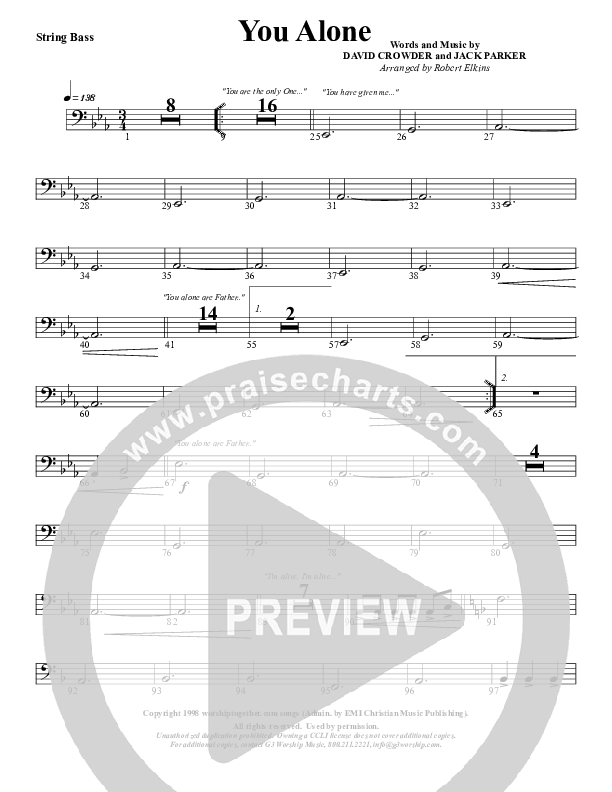 You Alone Double Bass (G3 Worship)