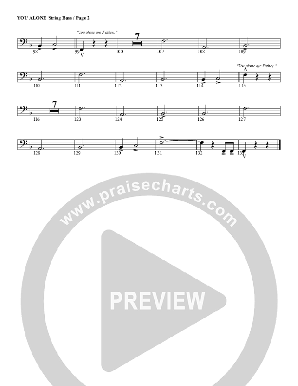 You Alone Double Bass (G3 Worship)