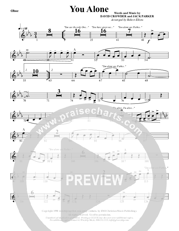 You Alone Oboe (G3 Worship)