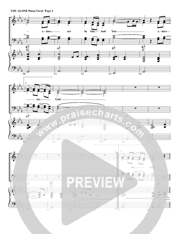 You Alone Piano Sheet (G3 Worship)