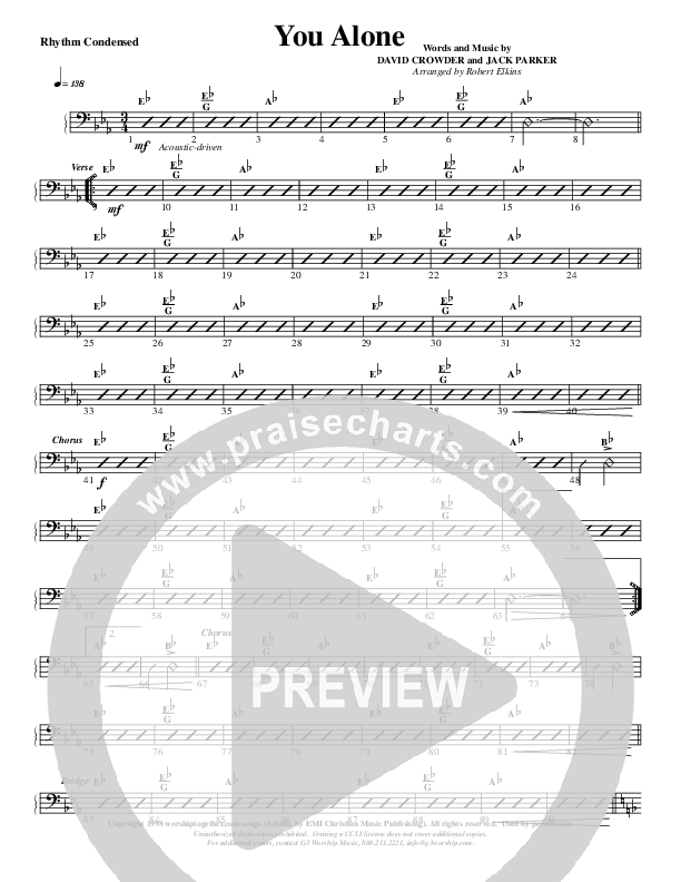 You Alone Rhythm Chart (G3 Worship)