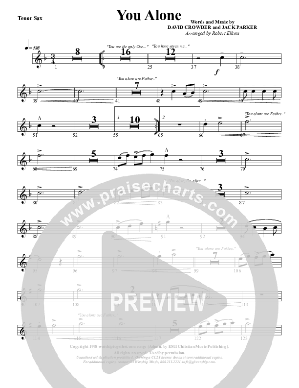 You Alone Tenor Sax 2 (G3 Worship)