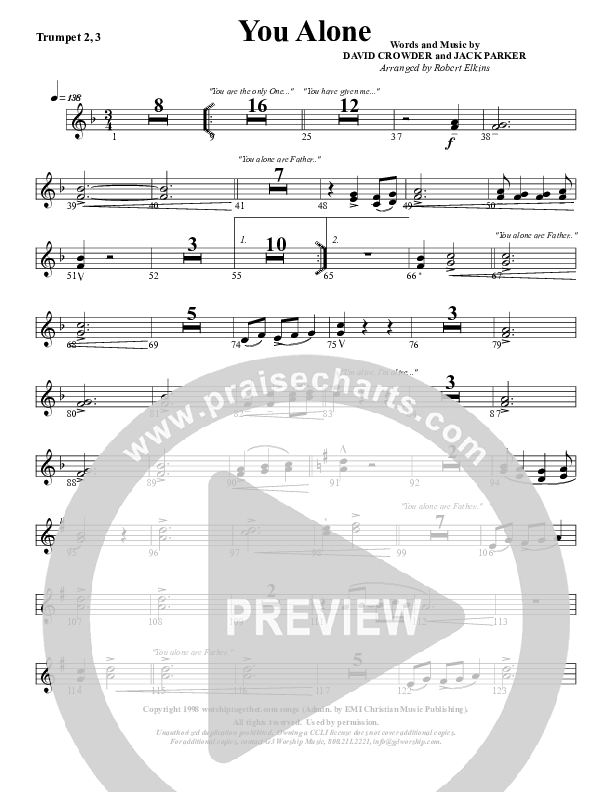You Alone Trumpet 2/3 (G3 Worship)