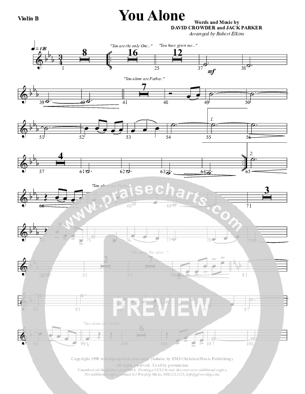 You Alone Violin 2 (G3 Worship)