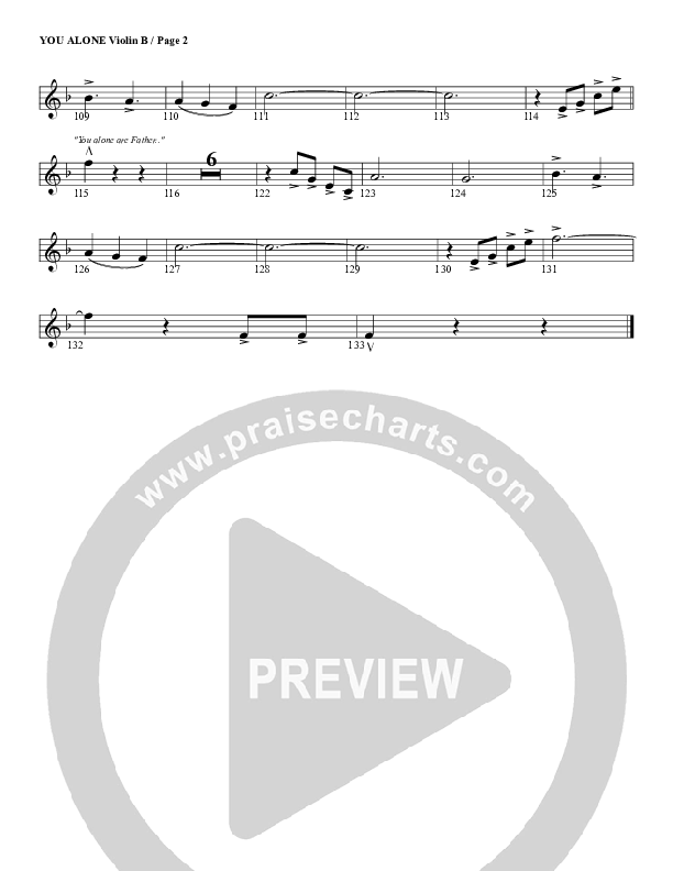 You Alone Violin 2 (G3 Worship)