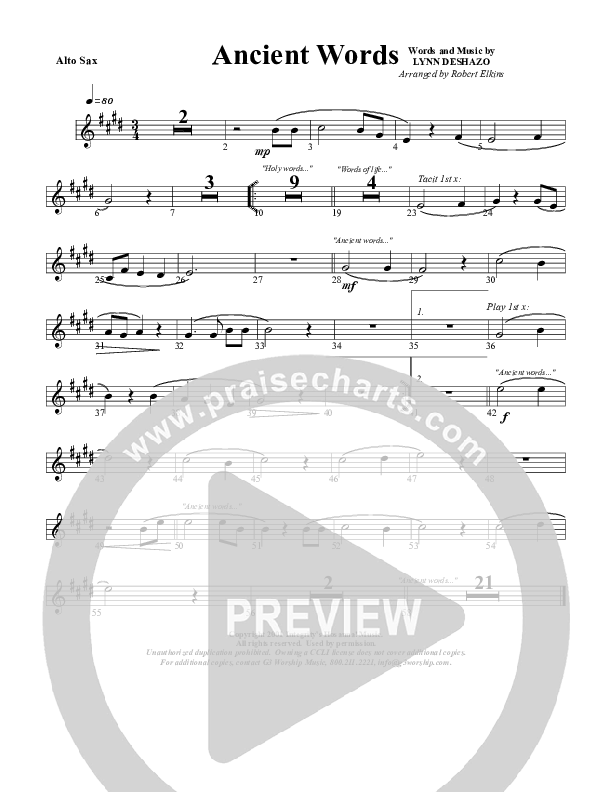Ancient Words Alto Sax (G3 Worship)