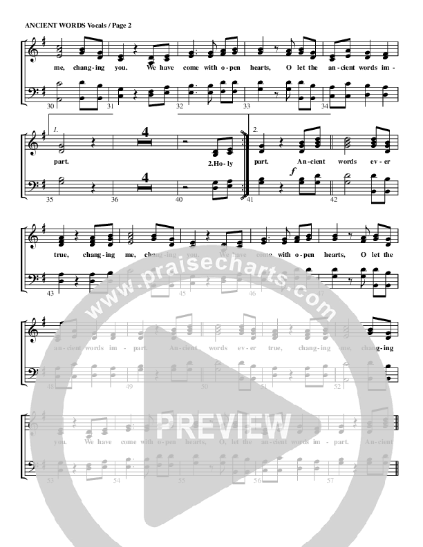 Ancient Words Choir Sheet (G3 Worship)