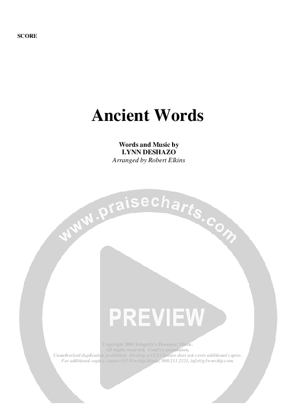 Ancient Words Orchestration (G3 Worship)