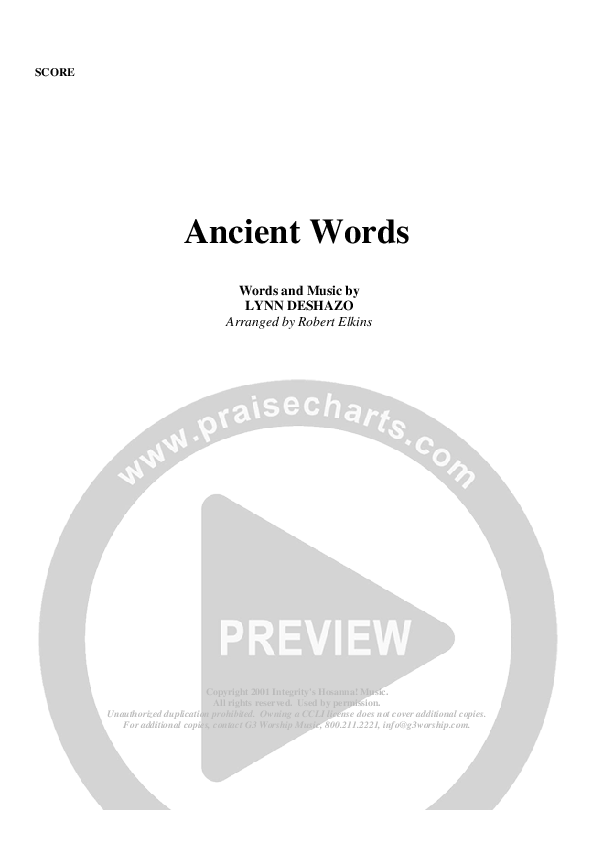 Ancient Words Orchestration (G3 Worship)